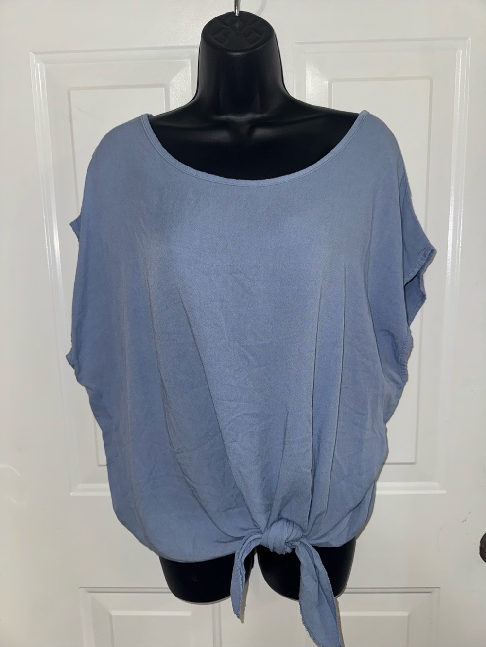 NWT Women's Light Blue Relaxed Short Sleeve Top